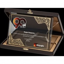 BM 2105 Altın Yaldız Kristal Plaket BM 2105 Altın Yaldız Kristal Plaket